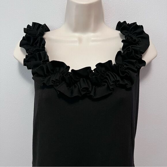 Roulett Sleeveless Black Ruffle Dress Size 12 - Picture 2 of 7